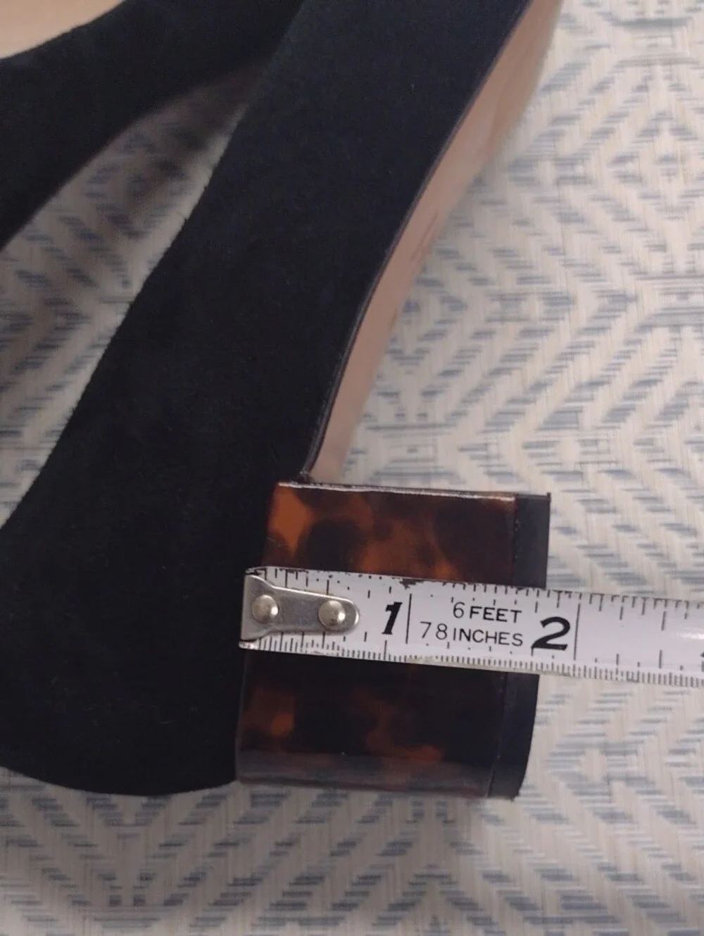 J. Jill Black Suede Block Heel Pumps with Tortoiseshell Heel